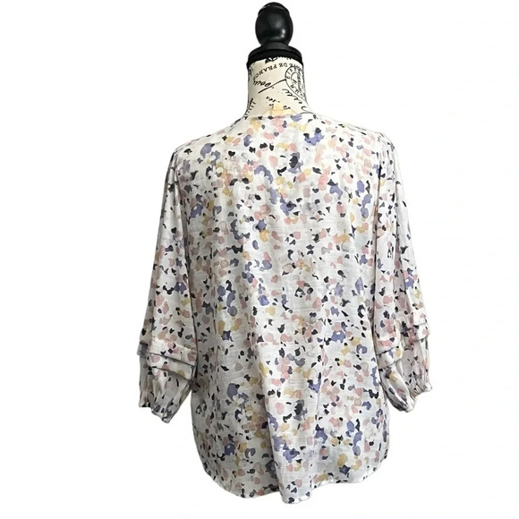 Hope And Harlow Floral Peasent Blouse Womens Ditzy Knit Boho Modest S Modest - Picture 4 of 9